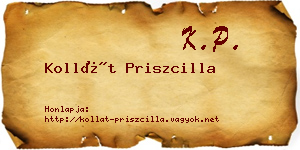 Kollát Priszcilla névjegykártya
